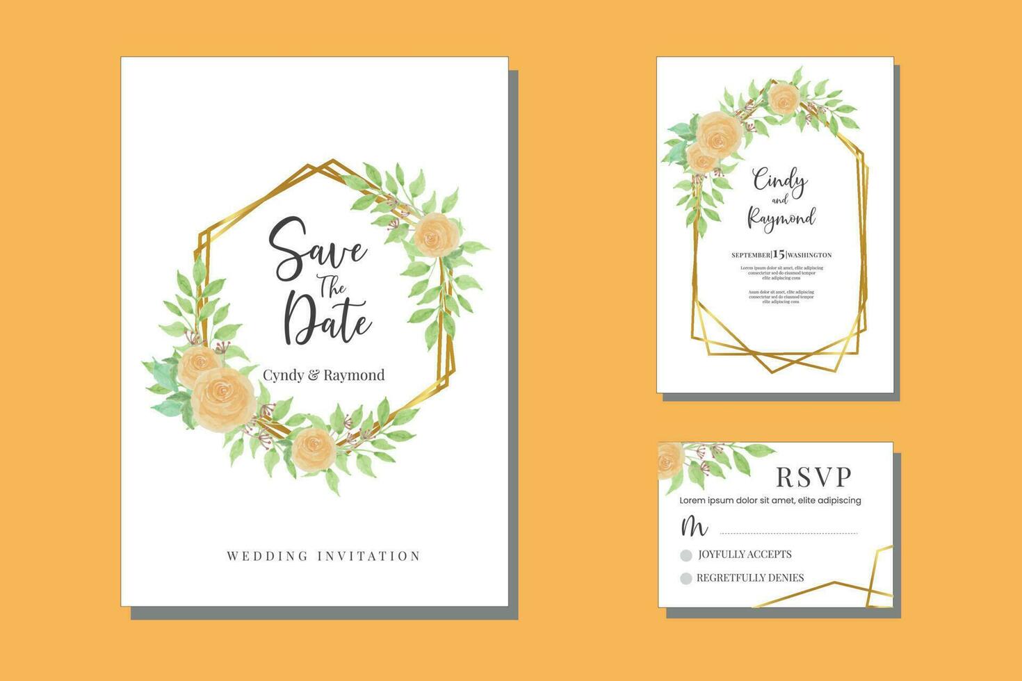 Wedding Invitation Rose Flower vector