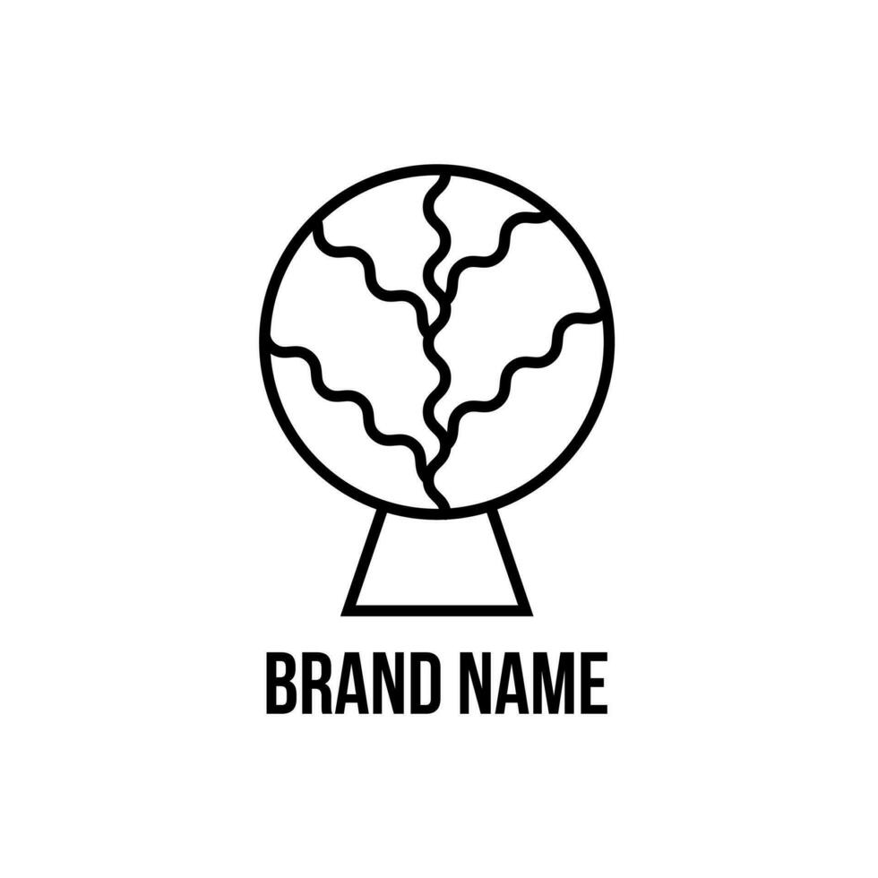 negro línea logo con árbol en blanco antecedentes. eco logo vector