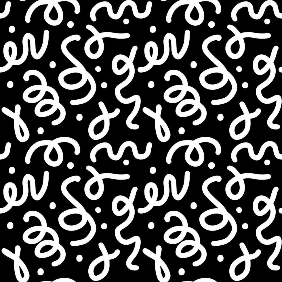 90s seamless pattern squiggle random vector