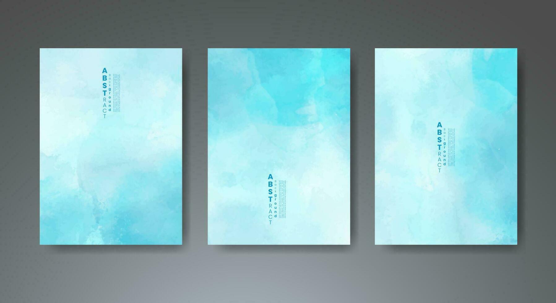 Set of creative hand painted abstract watercolor background. Design for your cover, date, postcard, banner, logo. vector