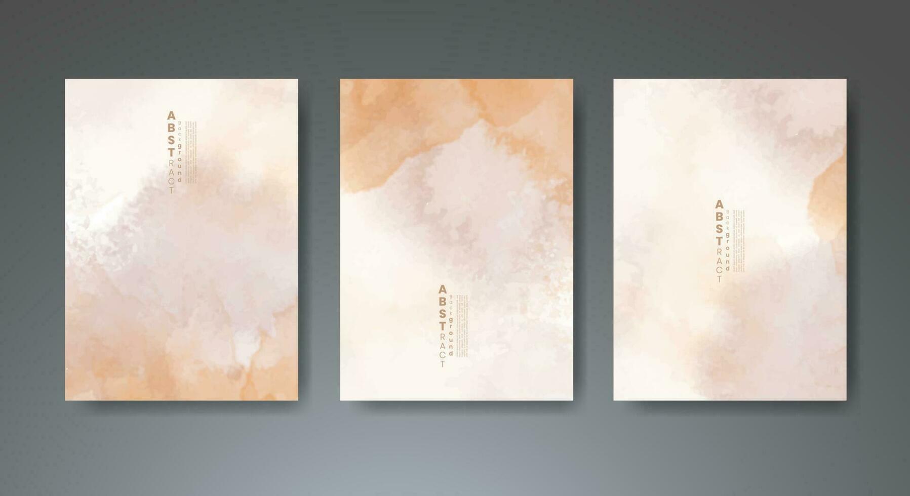 Set of creative hand painted abstract watercolor background. Design for your cover, date, postcard, banner, logo. vector