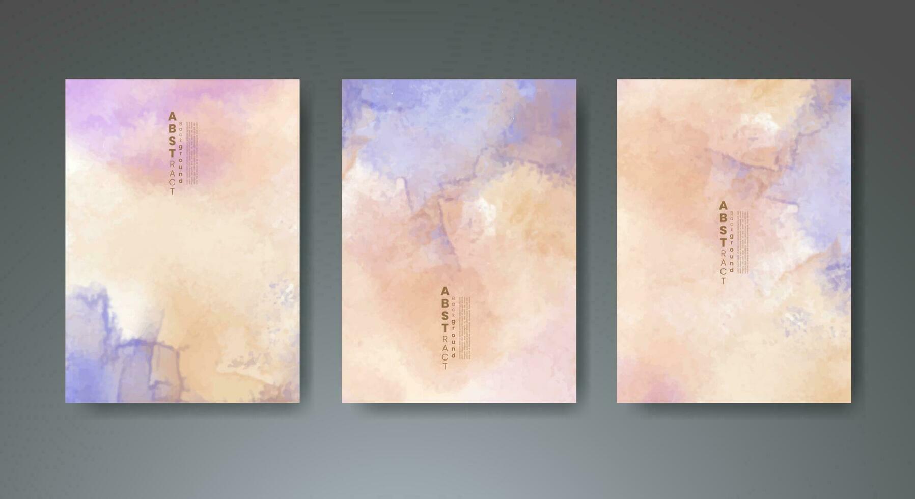 Set of creative hand painted abstract watercolor background. Design for your cover, date, postcard, banner, logo. vector