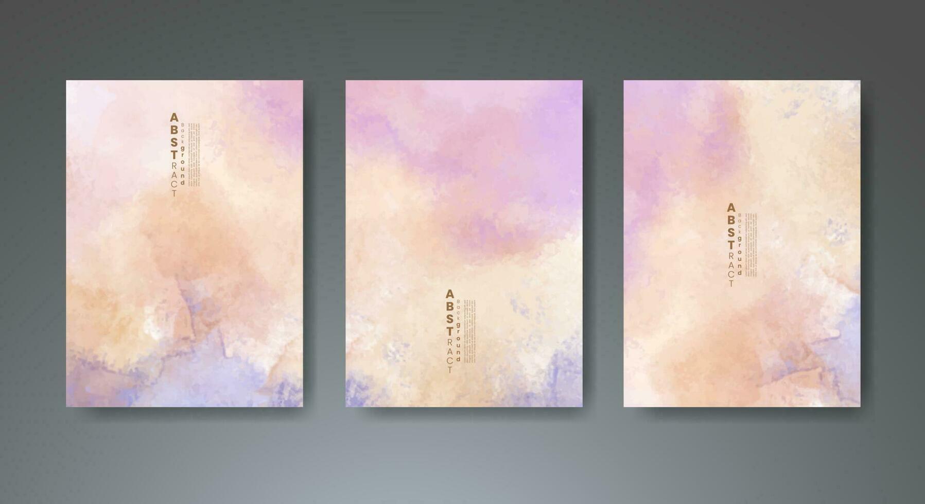 Set of creative hand painted abstract watercolor background. Design for your cover, date, postcard, banner, logo. vector