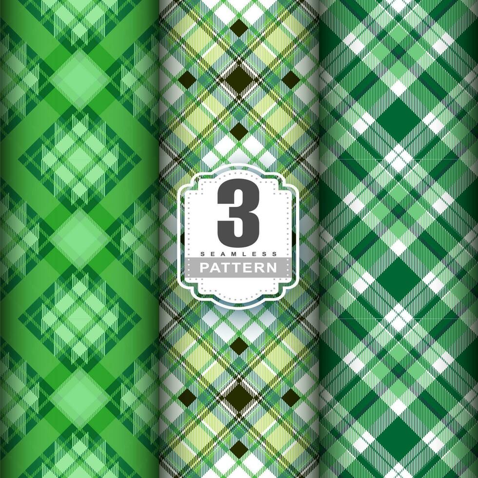 Set Tartan Plaid Scottish Seamless Pattern. Flat textile fabric pattern ornament design. Texture from tartan, plaid, tablecloths, shirts, clothes, dresses, bedding, blankets and other textile. vector