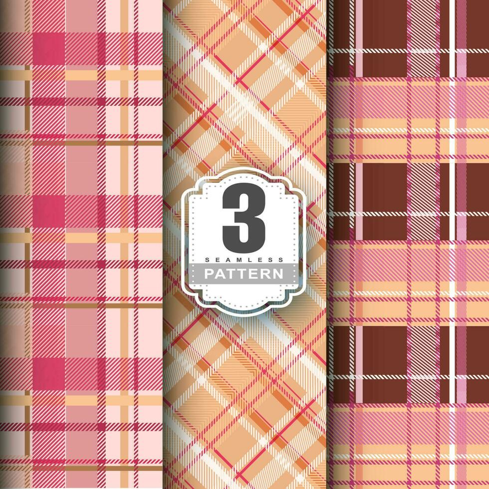 Set Tartan Plaid Scottish Seamless Pattern. Flat textile fabric pattern ornament design. Texture from tartan, plaid, tablecloths, shirts, clothes, dresses, bedding, blankets and other textile. vector