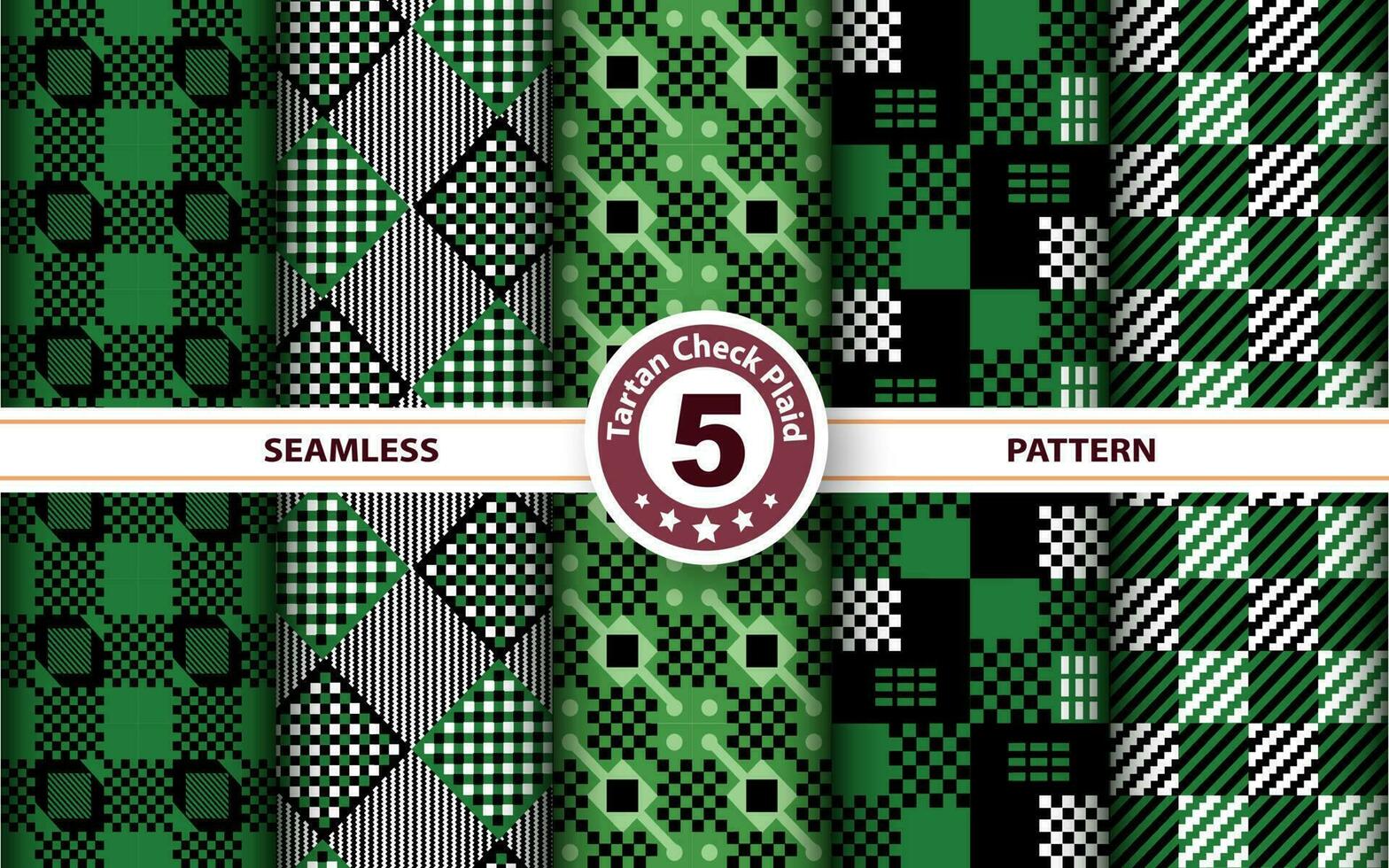 Set Tartan Plaid Scottish Seamless Pattern. Flat textile fabric pattern ornament design. Texture from tartan, plaid, tablecloths, shirts, clothes, dresses, bedding, blankets and other textile. vector