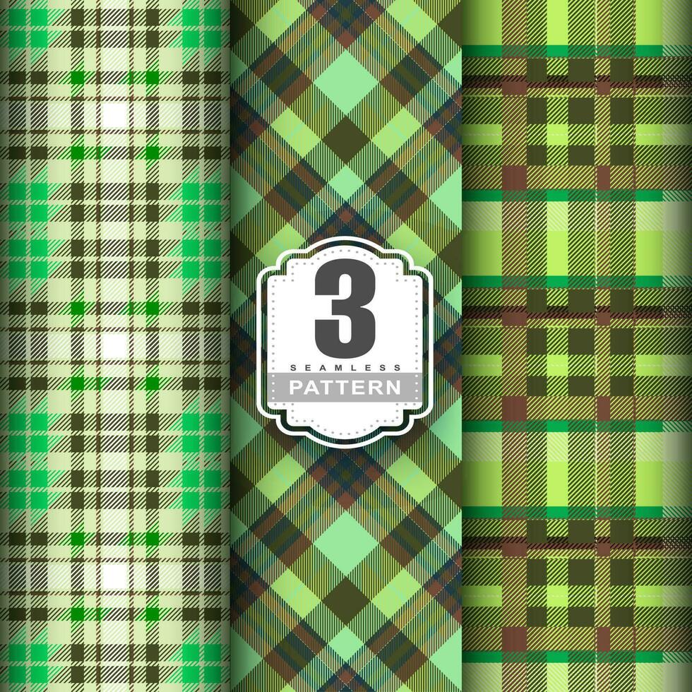 Set Tartan Plaid Scottish Seamless Pattern. Flat textile fabric pattern ornament design. Texture from tartan, plaid, tablecloths, shirts, clothes, dresses, bedding, blankets and other textile. vector