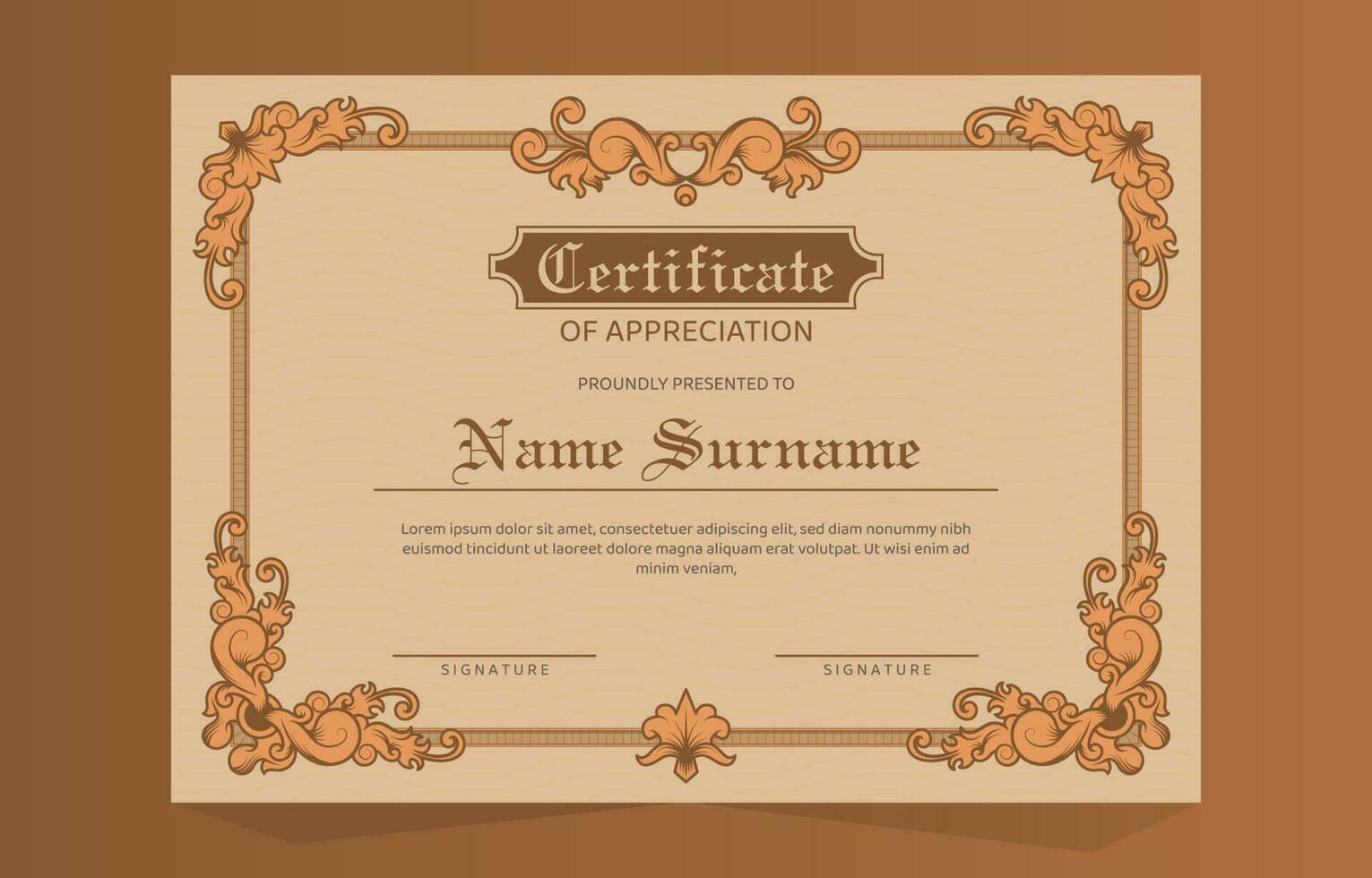 Victorian Classic Certificate Template vector