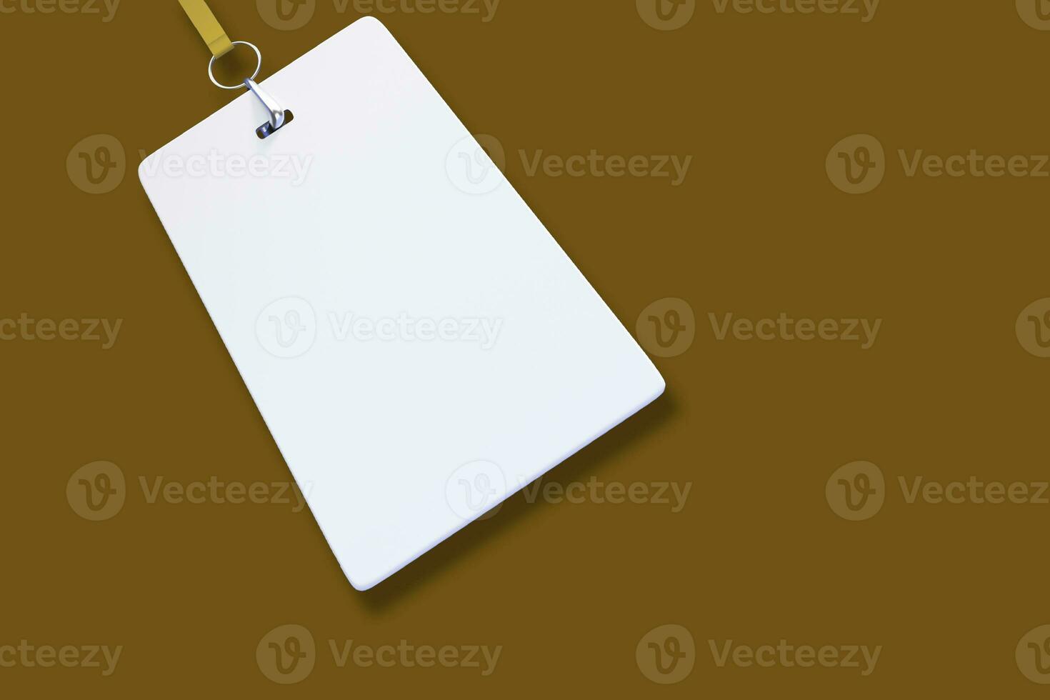 Name id card badge with wire, free space for text. 3d rendering photo
