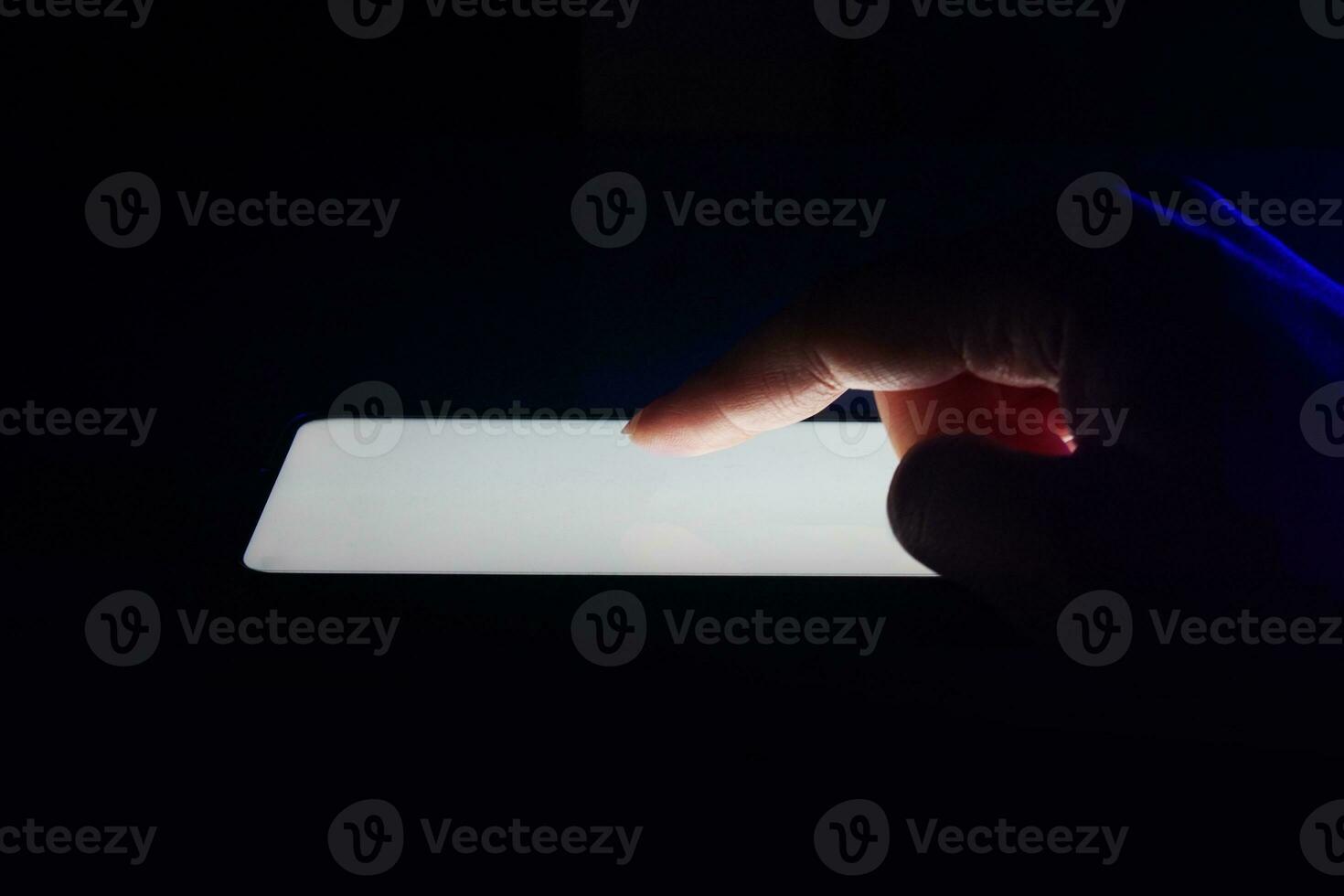 Mobile Phone Template Mockup Isolated on dark background. photo