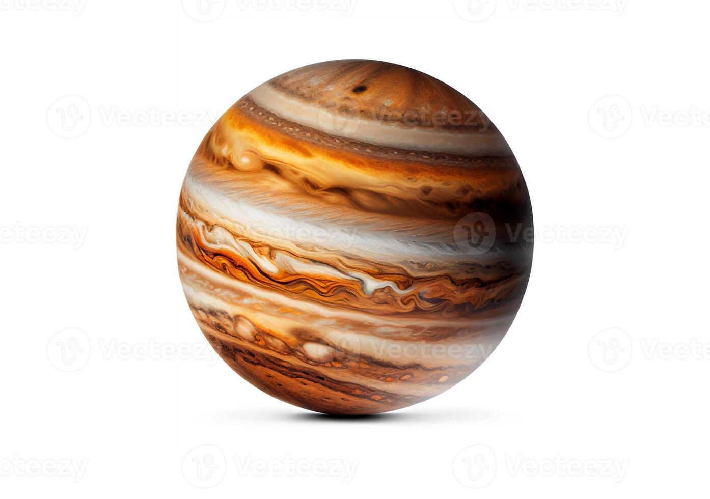 Planet Jupiter on white background, created with photo