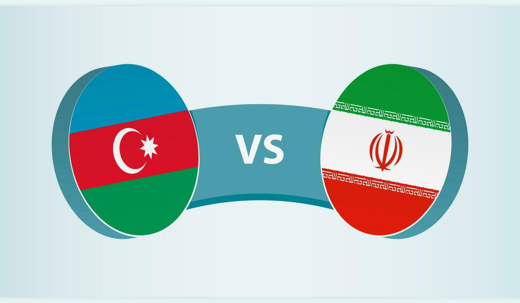 Azerbaijan versus Iran, team sports competition concept. vector