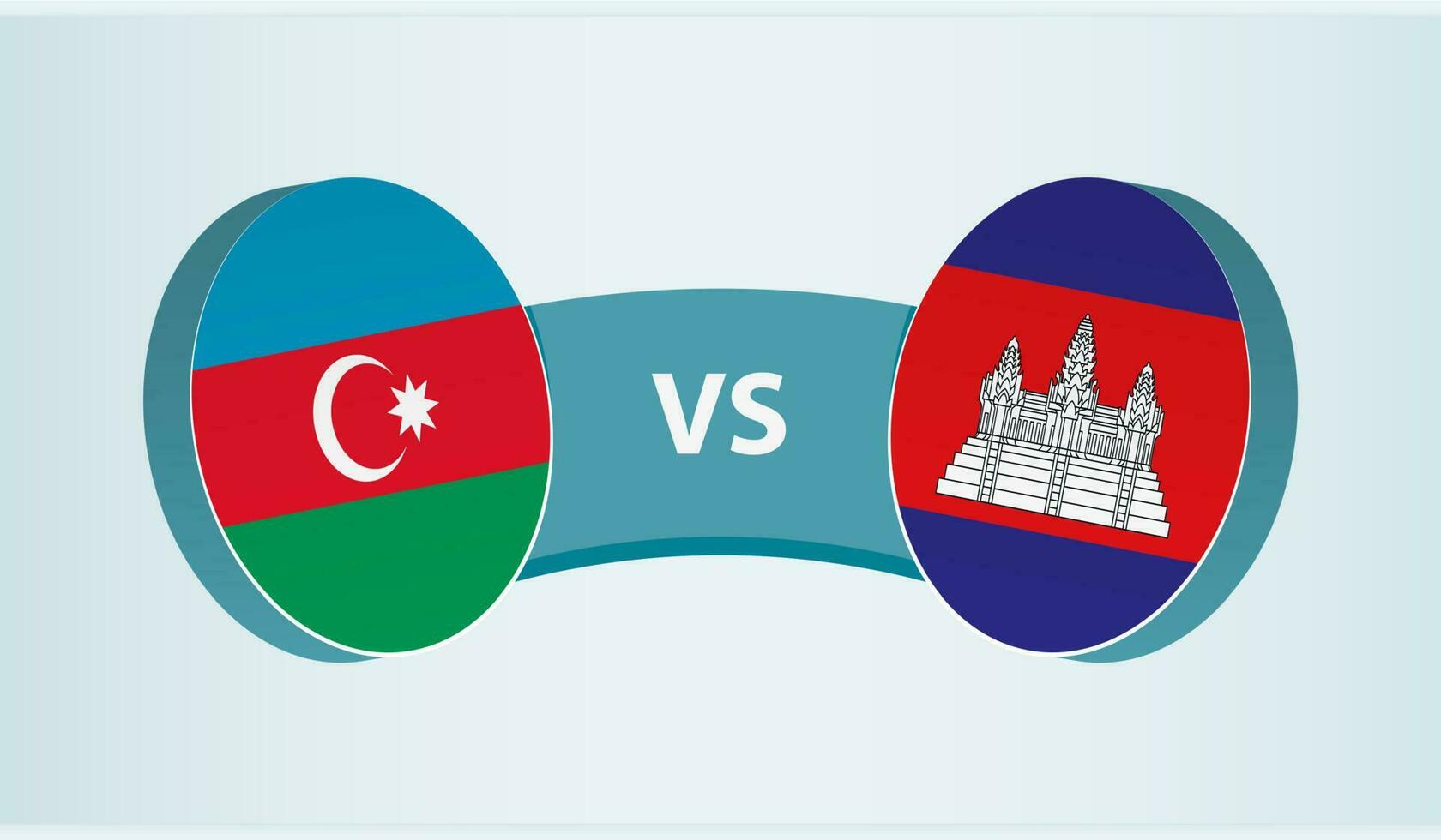 Azerbaijan versus Cambodia, team sports competition concept. vector