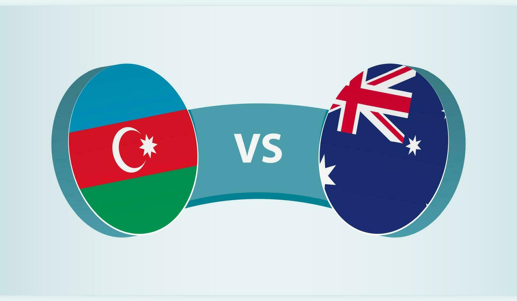 Azerbaijan versus Australia, team sports competition concept. vector