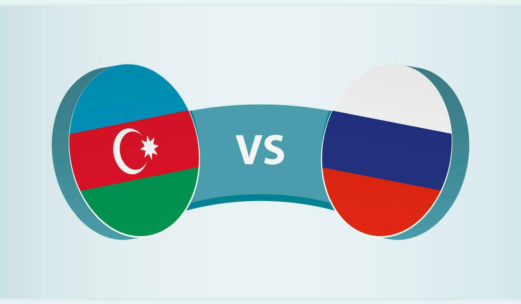 Azerbaijan versus Russia, team sports competition concept. vector
