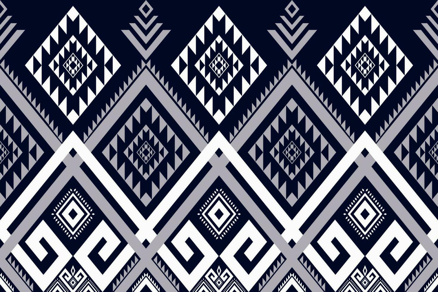 Ethnic geometric pattern home decorations blue color style. Aztec tribal geometric shape seamless pattern. Ethnic southwest pattern use for carpet, rug, cushion, textile border, wallpaper, etc. vector