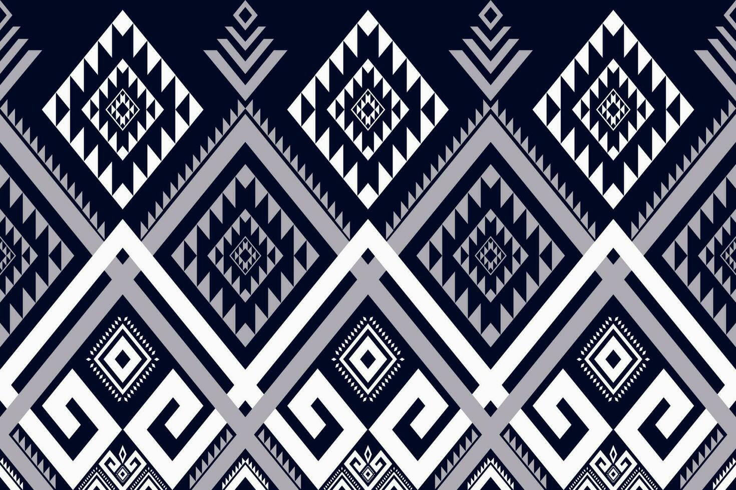 Ethnic geometric pattern home decorations blue color style. Aztec tribal geometric shape seamless pattern. Ethnic southwest pattern use for carpet, rug, cushion, textile border, wallpaper, etc. vector