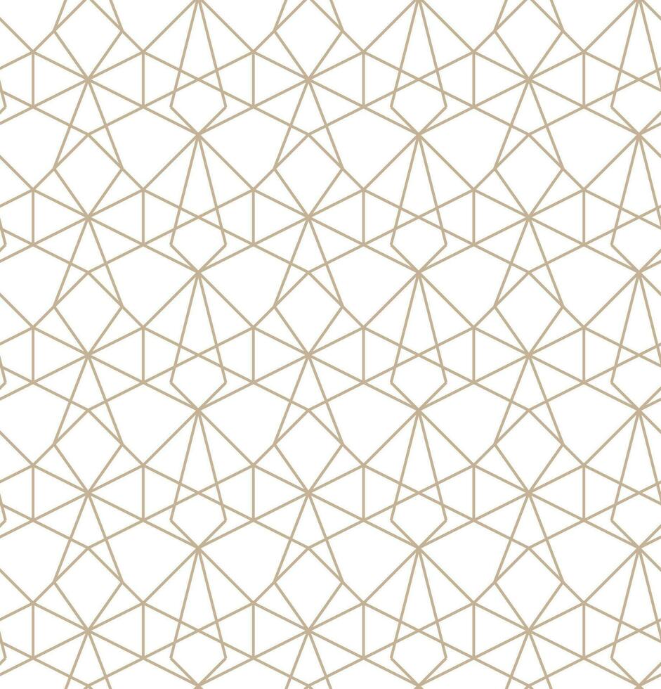 Modern vector seamless illustration. Linear gold pattern on a white background. Ornamental pattern for leaflets, printing, wallpaper, backgrounds