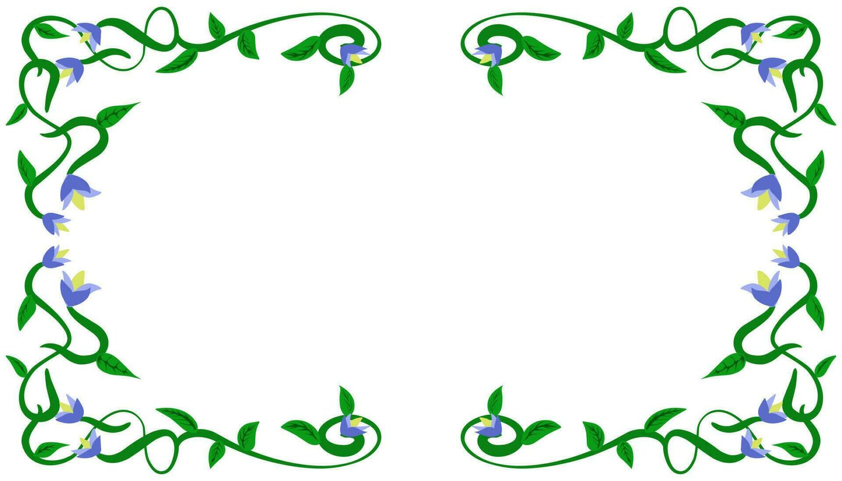 Background illustration of a green leaf twig frame motif vector
