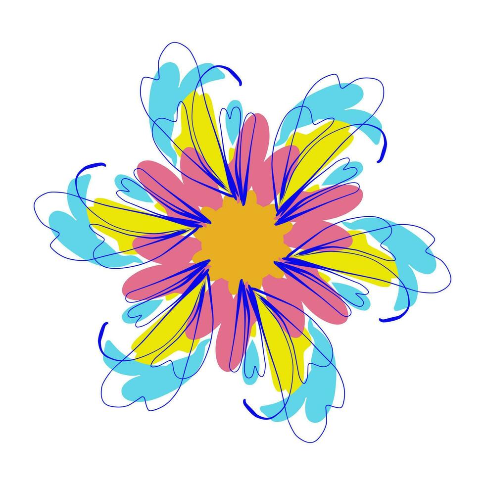 Illustration of colorful flower icon vector