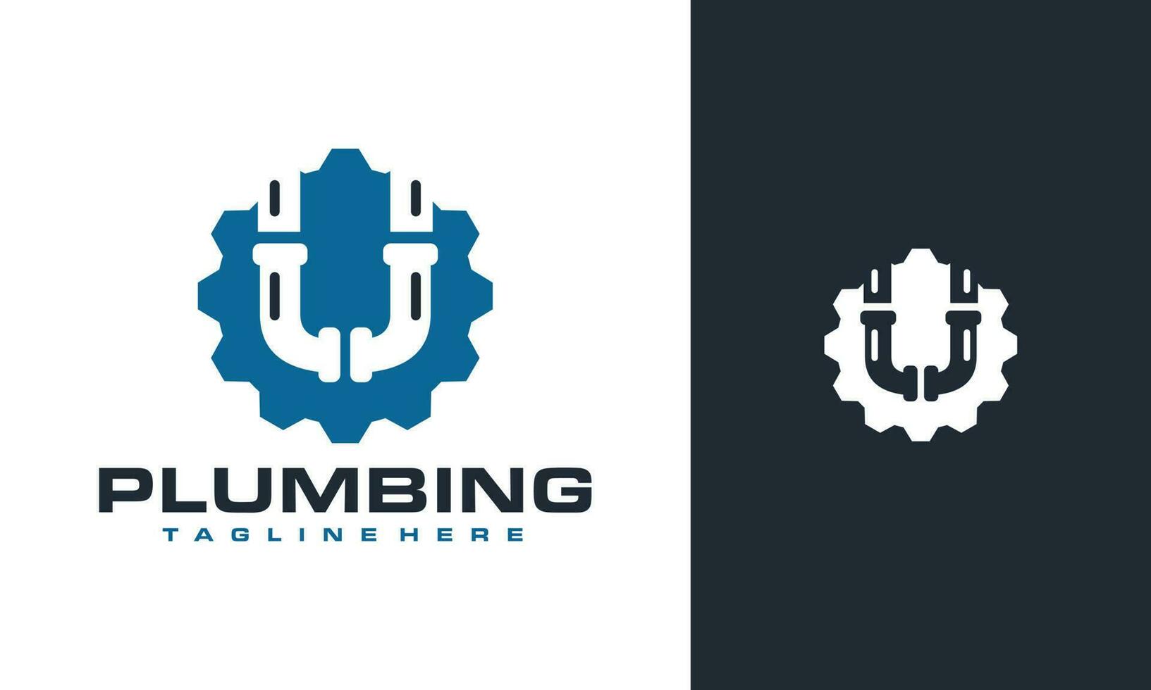 letter U pipe gear logo vector
