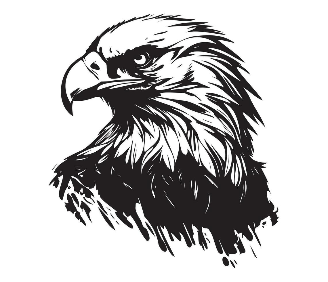 Eagle Face, Silhouettes Eagle Face, black and white Eagle vector