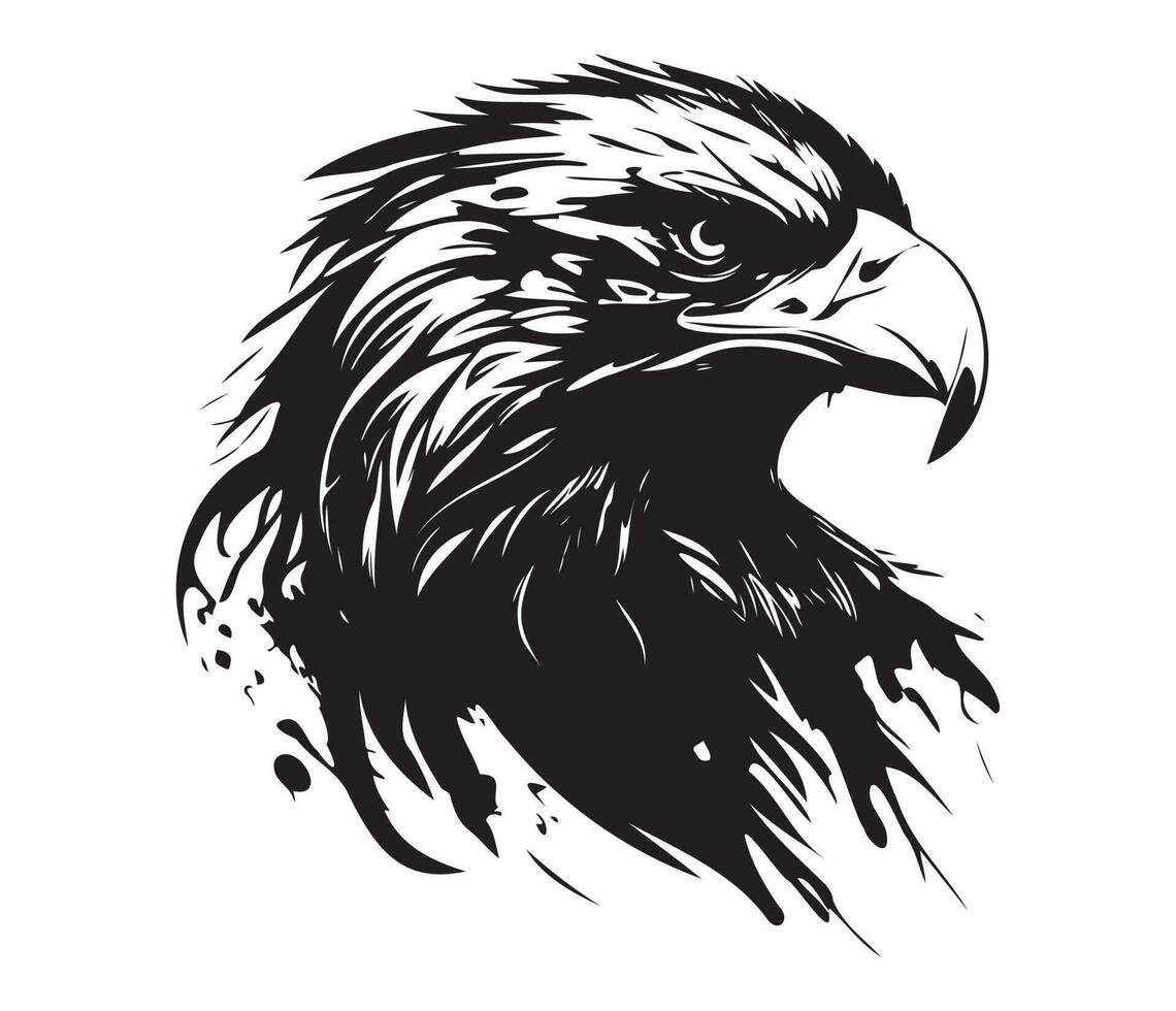 Eagle Face, Silhouettes Eagle Face, black and white Eagle vector