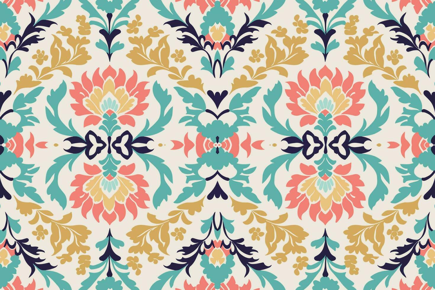 Ikat small floral seamless pattern pastel background. Abstract graphic line modern elegant minimal vintage retro style. Design for fabric texture textile print art background wallpaper tile backdrop. vector