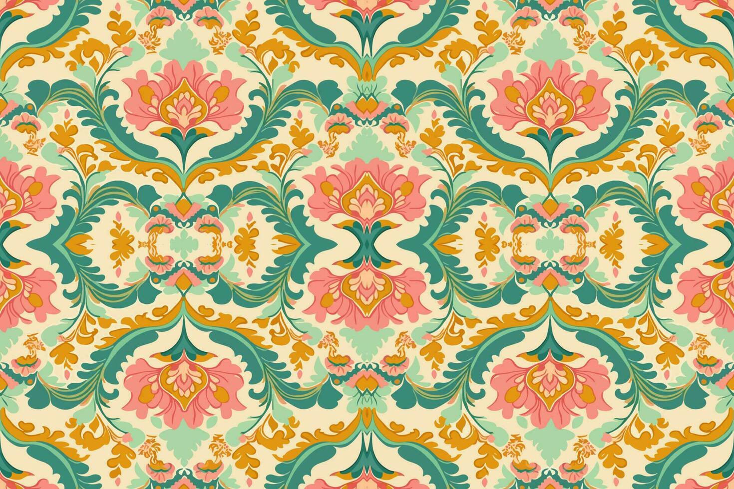 Ikat small floral seamless pattern pastel background. Abstract graphic line modern elegant minimal vintage retro style. Design for fabric texture textile print art background wallpaper tile backdrop. vector