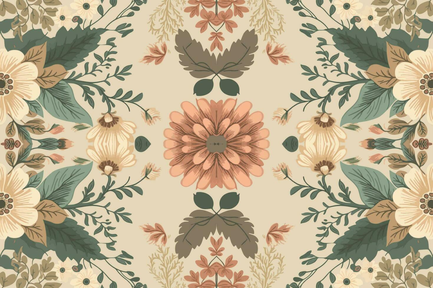 Floral seamless pattern light tone background. Abstract graphic line modern elegant minimal vintage retro style. Design for fabric texture textile print art background wallpaper tile backdrop. vector