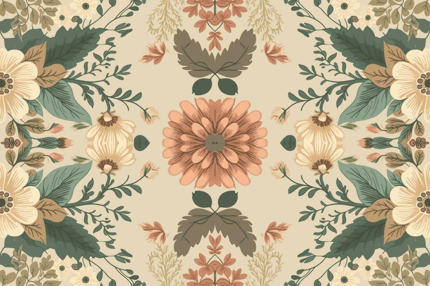 floral sin costura modelo ligero tono antecedentes. resumen gráfico línea moderno elegante mínimo Clásico retro estilo. diseño para tela textura textil impresión Arte antecedentes fondo de pantalla loseta fondo. vector