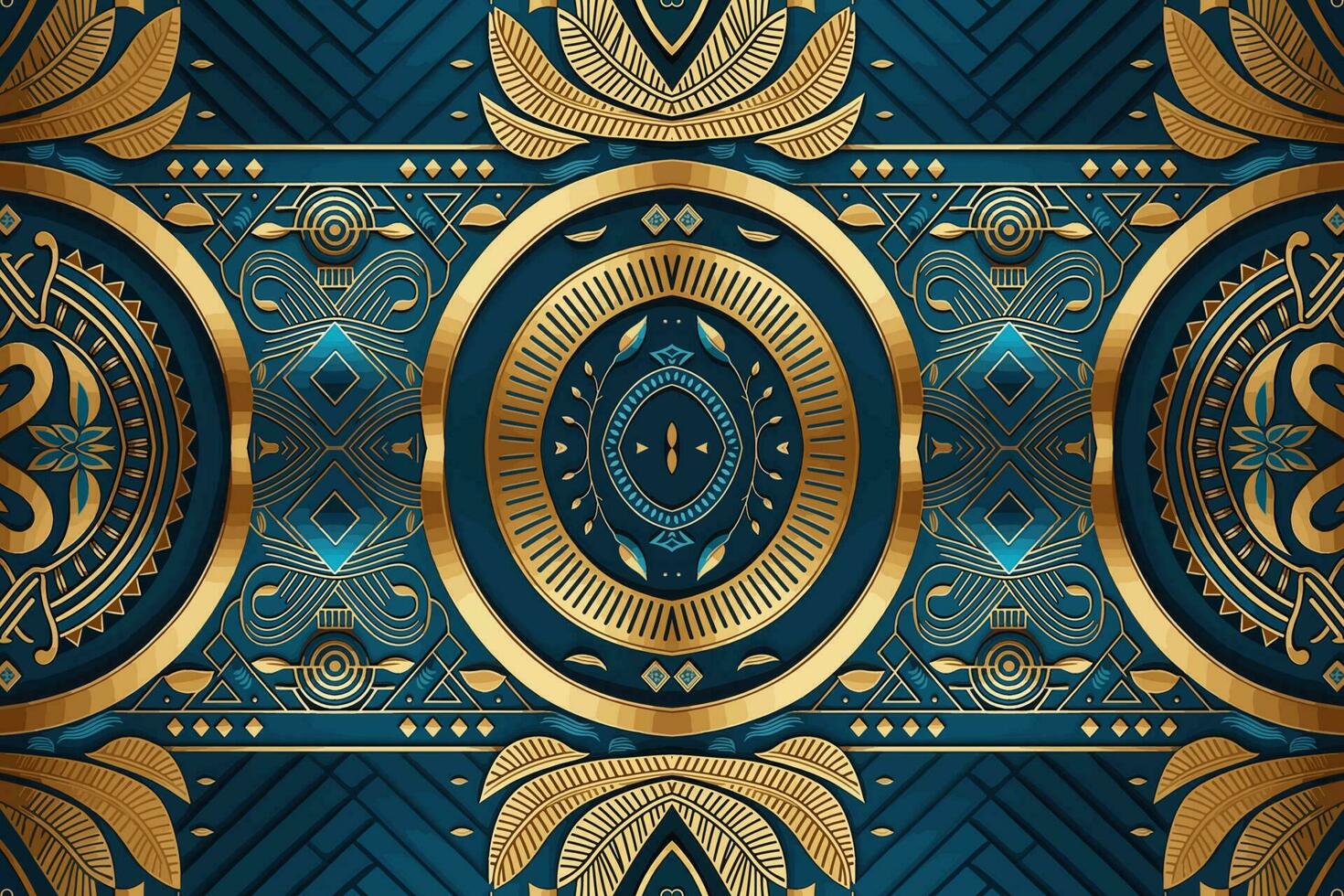egipcio modelo oro y azul antecedentes. resumen tradicional gente antiguo antiguo tribal étnico gráfico línea. florido elegante lujo Clásico retro estilo. textura textil tela étnico Egipto patrones vector