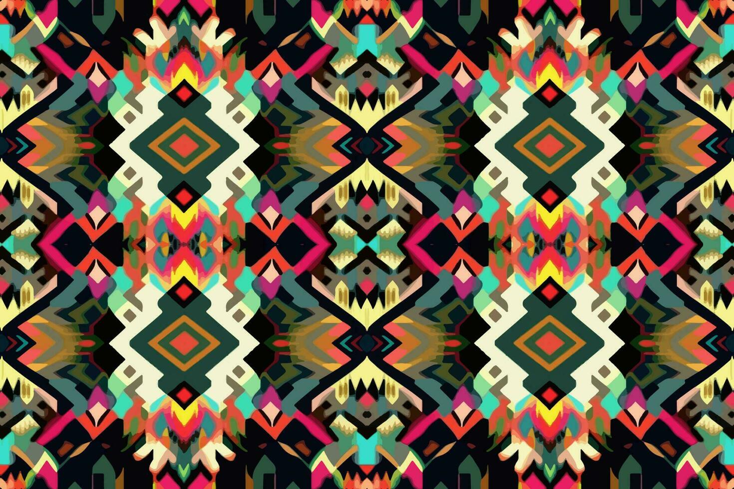 Fabric textile Ikat geometric folklore ornament seamless pattern tropical tone. Abstract graphic line ethnic traditional folk antique tribal modern ornate luxury elegant minimal vintage retro style. vector