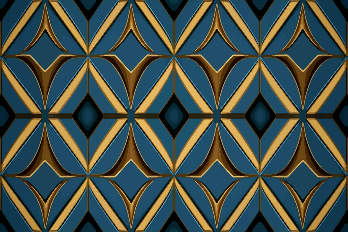 Egyptian diamond seamless pattern gold and blue background. Abstract traditional folk old ancient antique tribal ethnic graphic line. Ornate elegant luxury vintage retro style for texture textile. vector