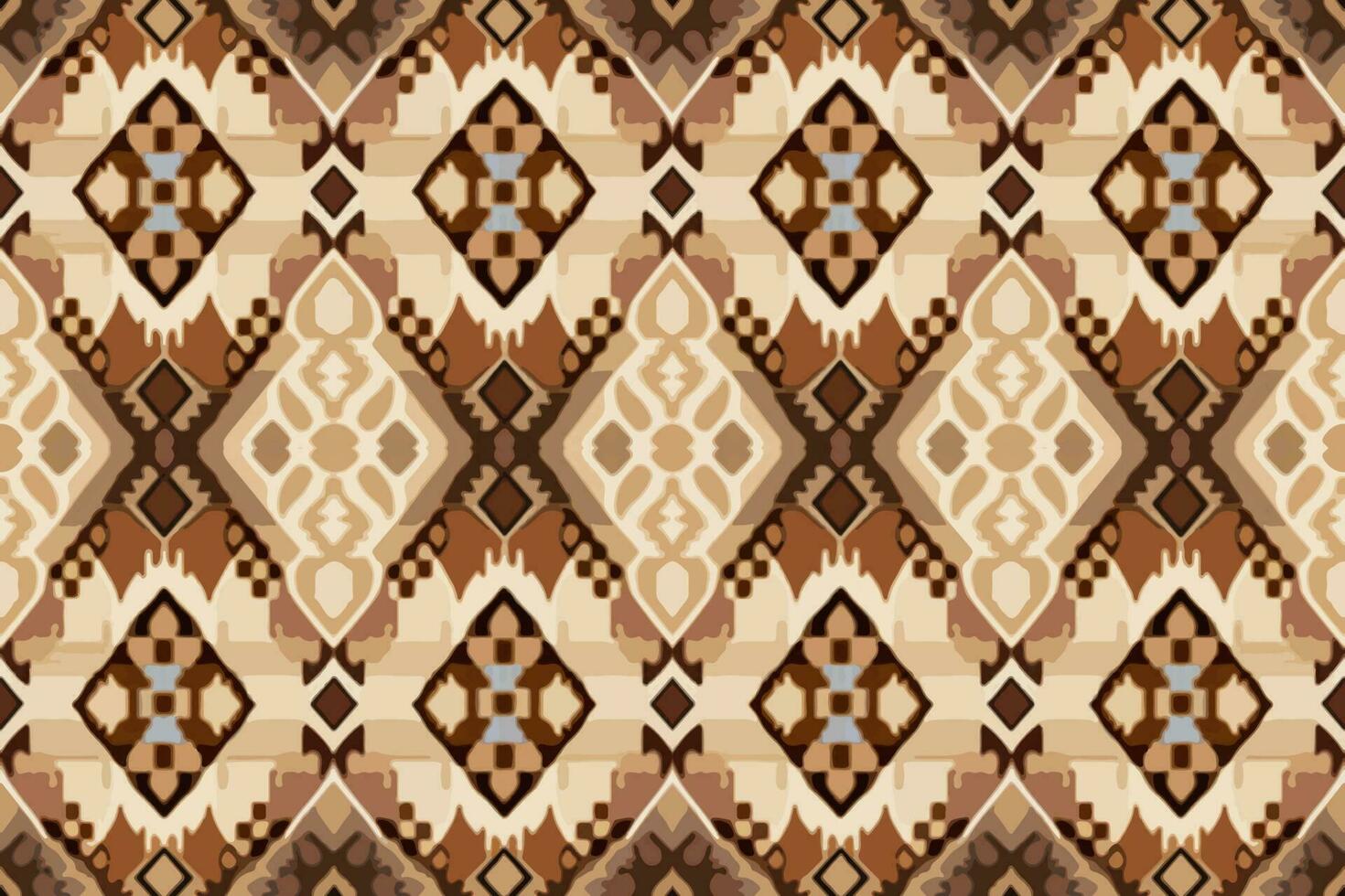 tela textil ikat geométrico folklore ornamento sin costura modelo marrón tono. resumen gráfico línea étnico tradicional gente antiguo tribal moderno florido lujo elegante mínimo Clásico retro estilo. vector