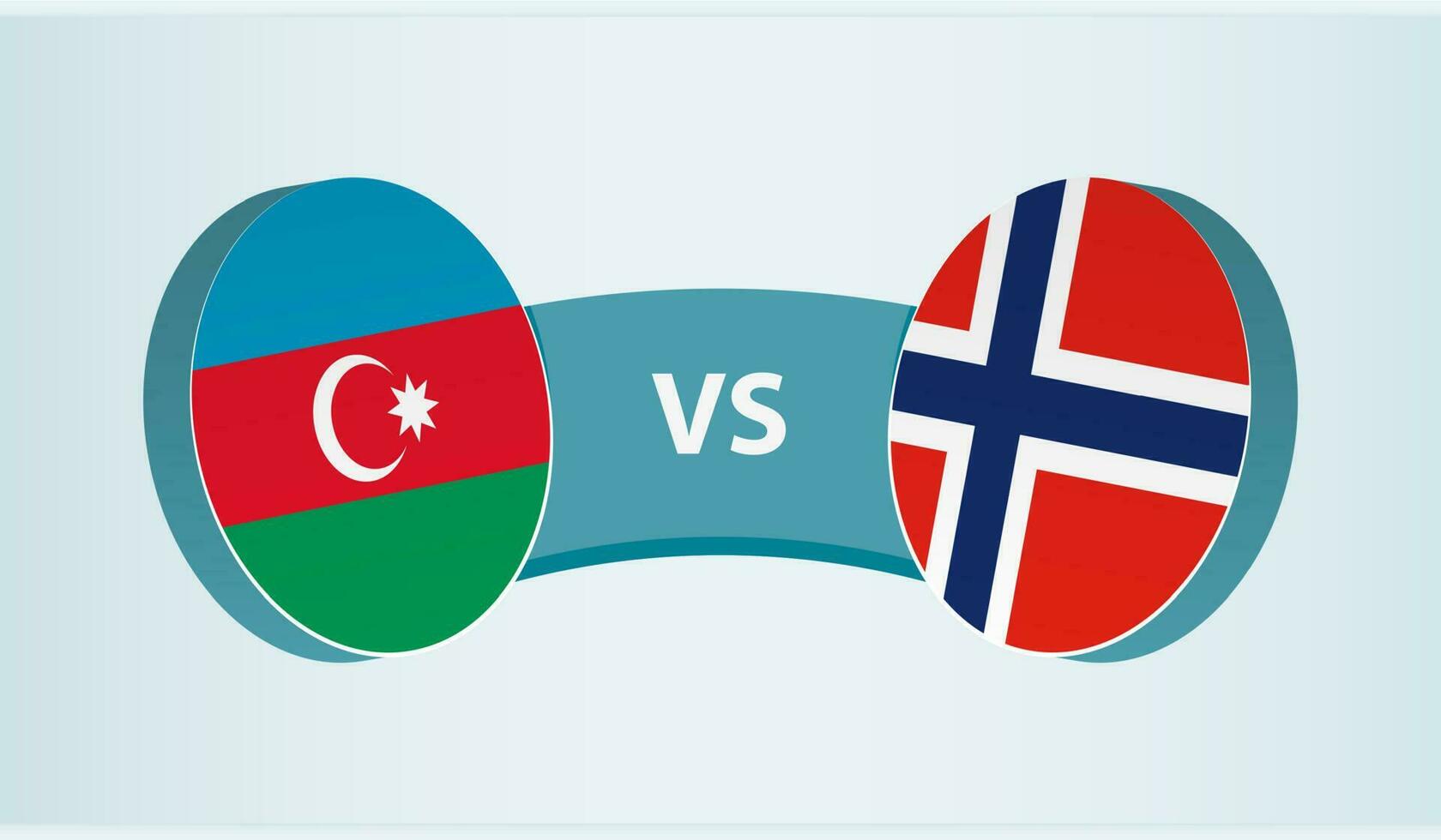 azerbaiyán versus Noruega, equipo Deportes competencia concepto. vector