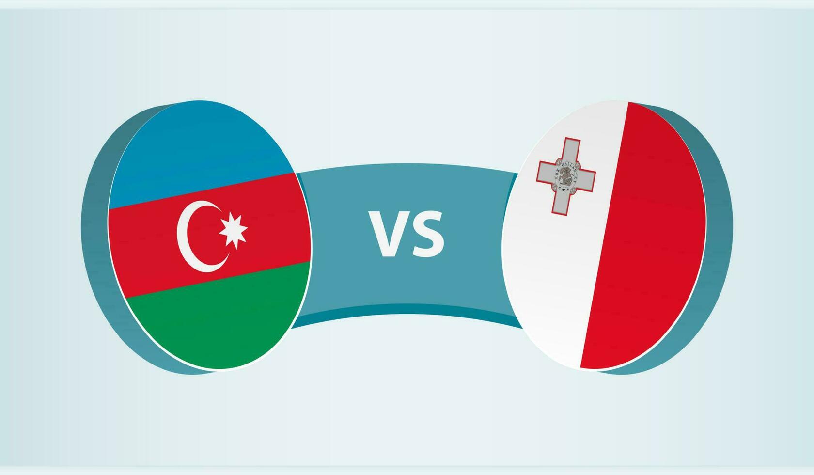 azerbaiyán versus Malta, equipo Deportes competencia concepto. vector