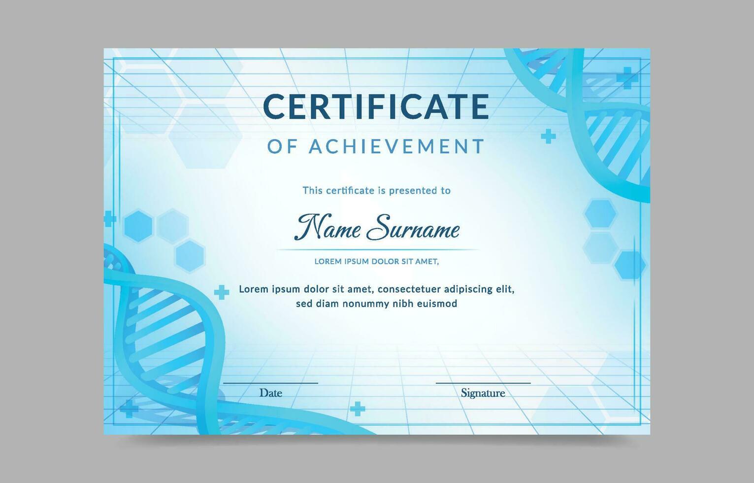 Paramedical Themed Certificate Template vector