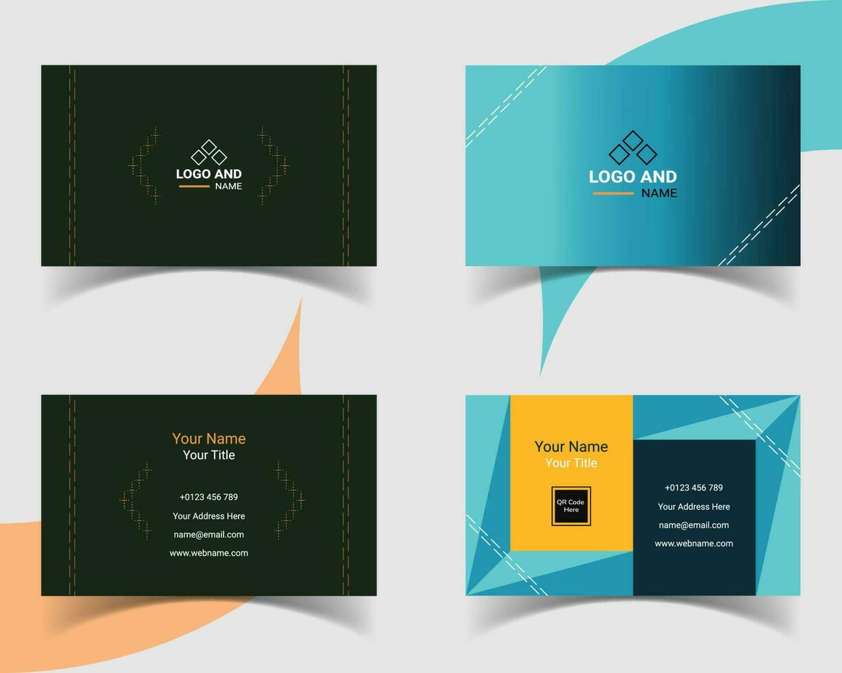 moderno corporativo negocio tarjeta modelo diseño. doble de un lado y horizontal. vector