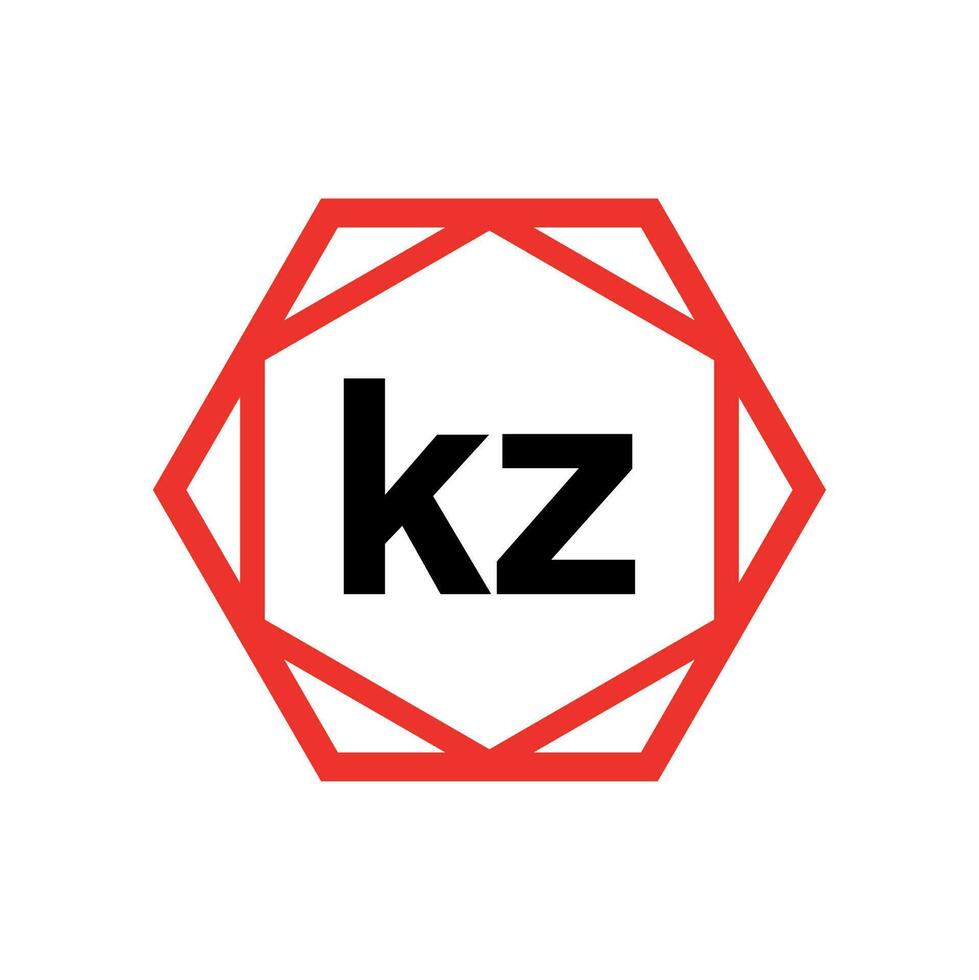 kz hexágono tipografía monograma vector. kz marca nombre icono. vector
