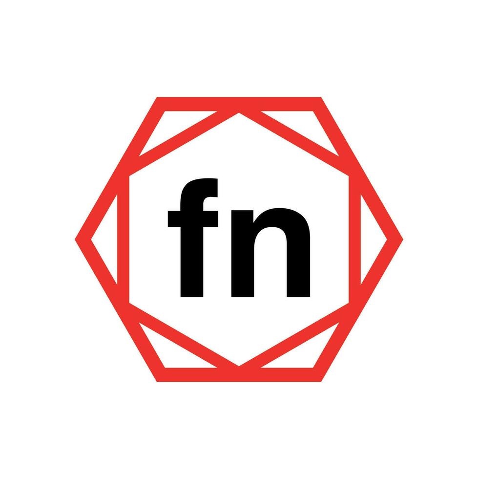 fn empresa nombre inicial letras icono. fn monograma. vector