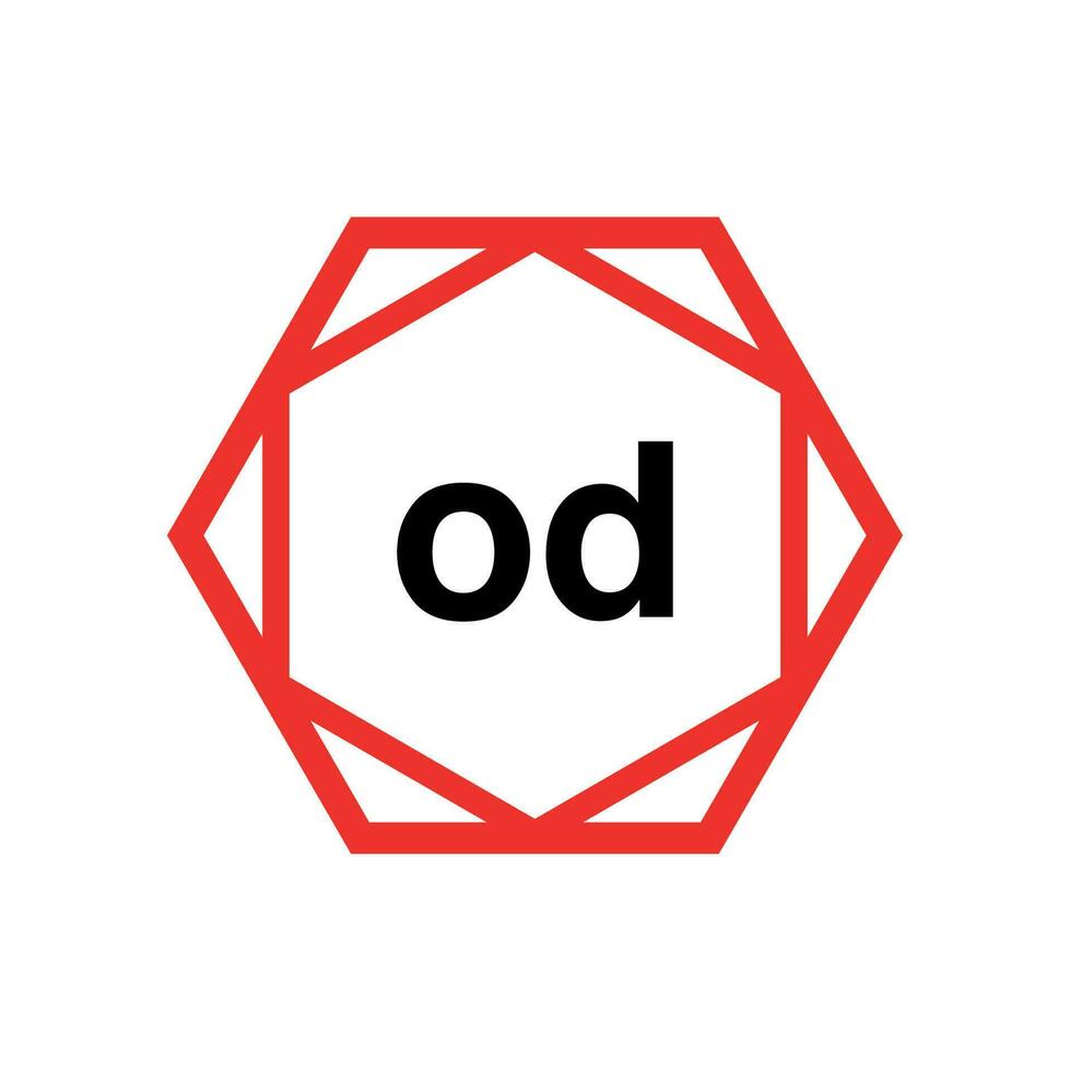 OD company name initial letters icon. OD monogram. vector