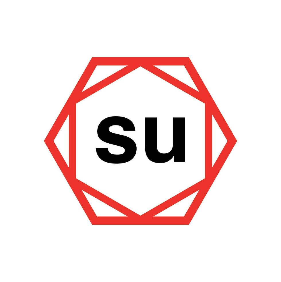 SU company name initial letters icon. SU monogram. vector