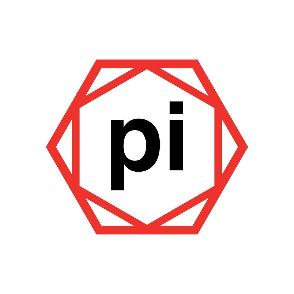 Pi empresa nombre inicial letras icono. Pi monograma. vector