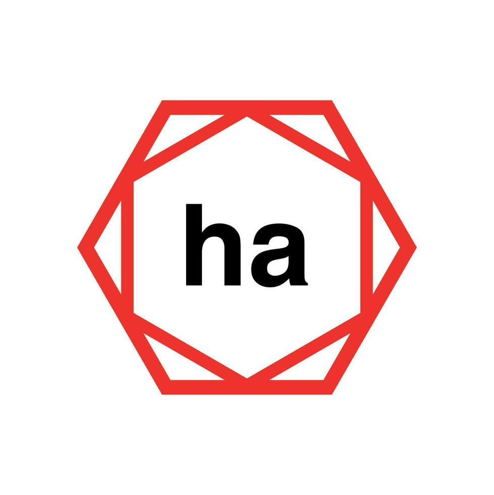 HA hexagon typography monogram vector. HA brand name icon. vector