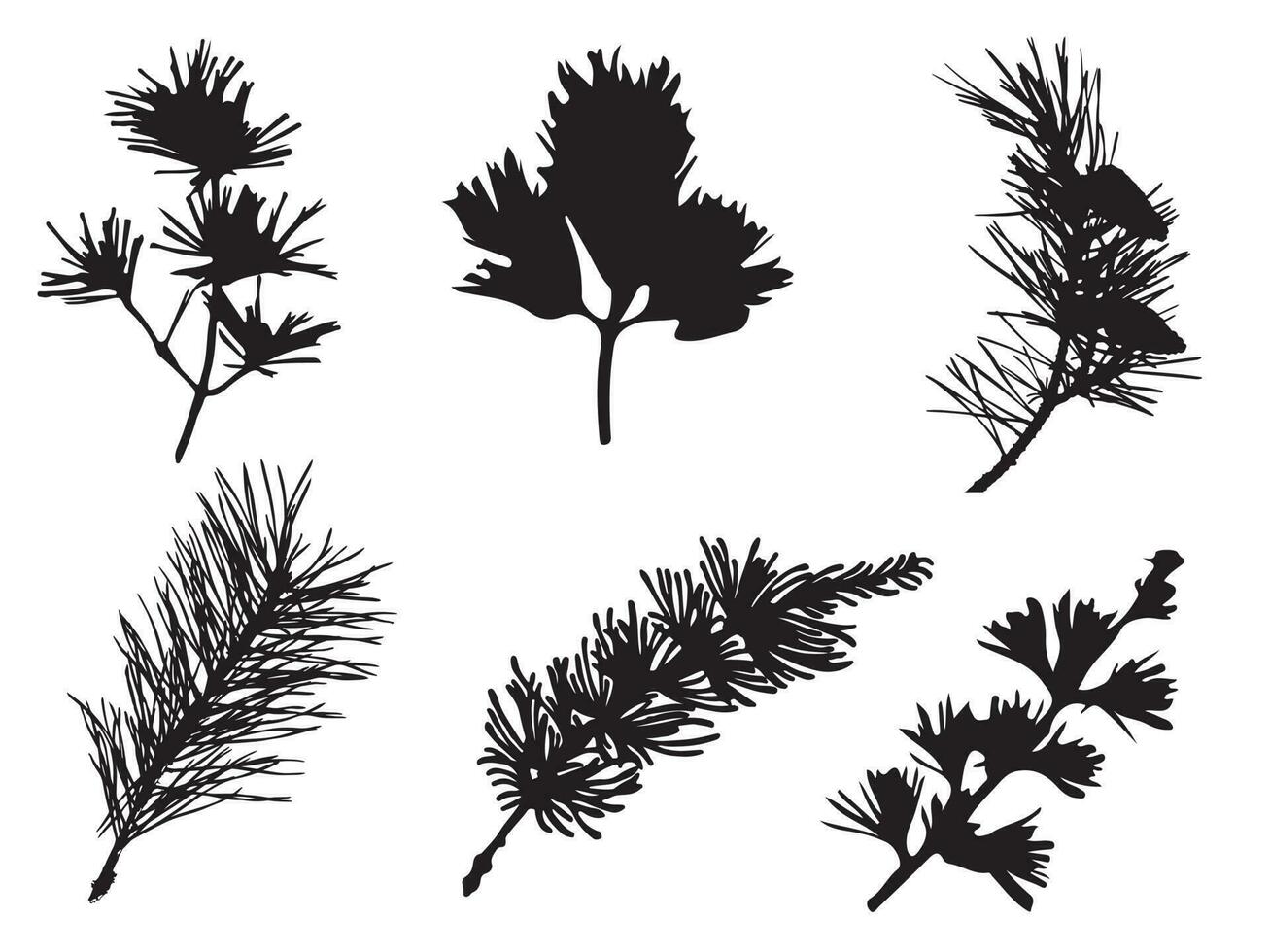 Forest Silhouettes Of Wonderful Tree Collection Set illustration Vector Art Design