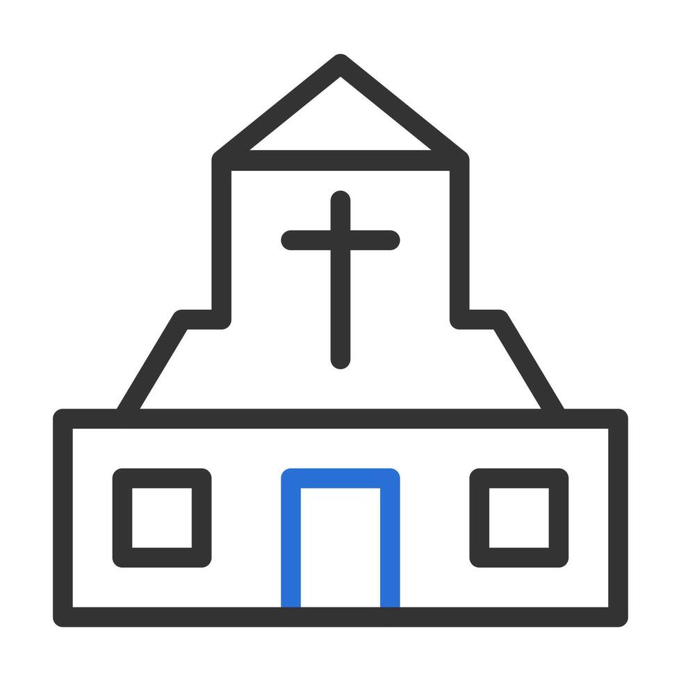 Cathedral icon duocolor grey blue colour easter symbol illustration. vector