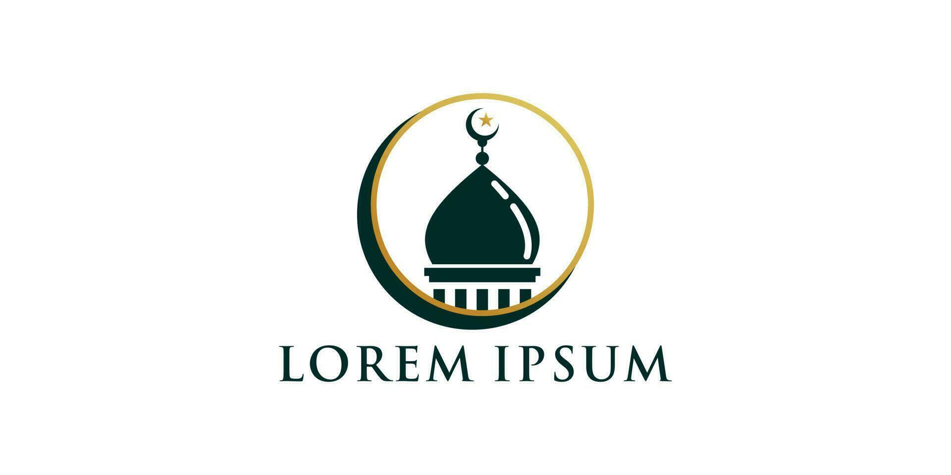 Mosque logo design template with unique concept Premium Vector