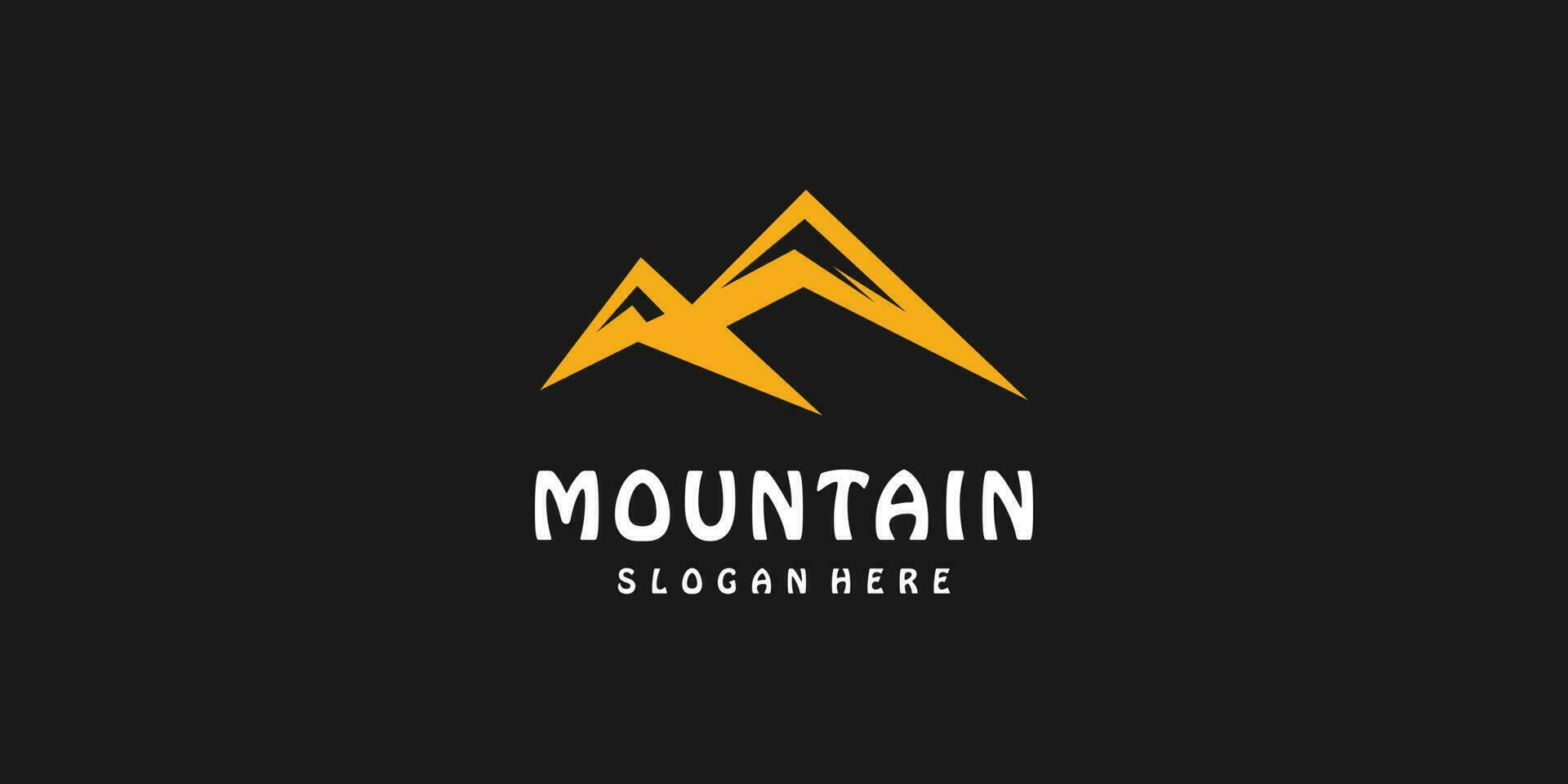 Mountain logo design template with luxury concept Premium Vector