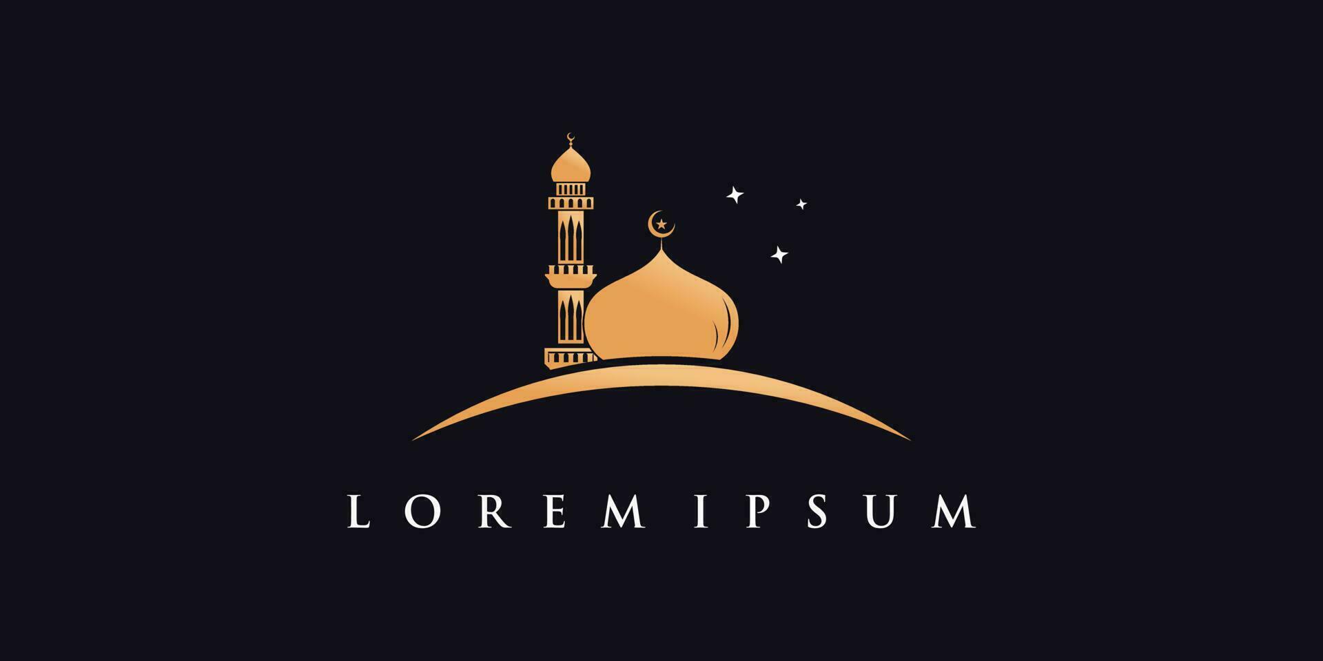 Mosque logo design template with unique concept Premium Vector